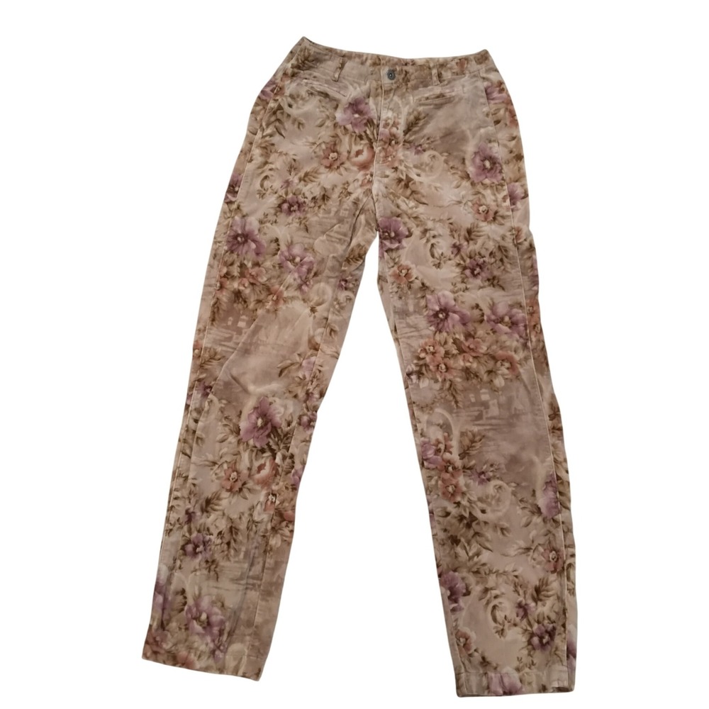 Liz‎ Claiborne Jeans Women's Size 8 Floral Print Straight Leg Casual Pants
